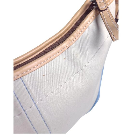 Vintage COACH Small Hobo Twill Bag Daisy vachetta Leather - Picture 5 of 11